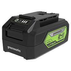 Greenworks G24AB 24V (145 км/ч) с АКБ 4 Ач с USB + ЗУ 2А двойное - воздуходувка аккумуляторная