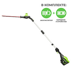 Greenworks GD60PHT61K4 60V, 51см, бесщеточный, с АКБ 4 А/ч и ЗУ