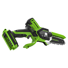 Greenworks G24CS15 24V (15см), с АКБ 2 Ач + ЗУ - аккумуляторная цепная пила