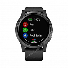 умные Часы Garmin Vivoactive 4 черные с серым безелем