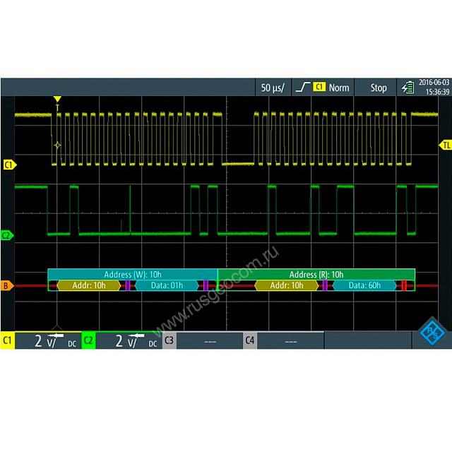 Опция синхронизации и декодирования последовательных шин данных I2C/SPI Rohde   Schwarz RTA-K1