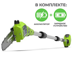 Greenworks G40PSFK4U 40V, 20 см, с АКБ 4 А/ч с USB и ЗУ